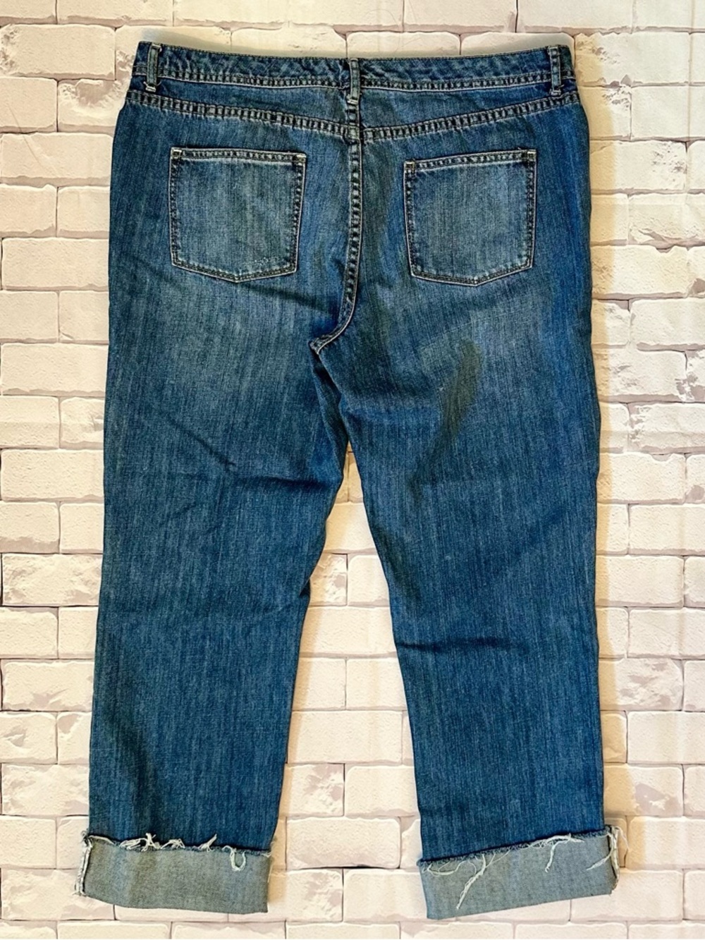 Denver Hayes Woman Boyfriend Jeans Cropped with Rolled Cuffs Size 12 - Picture 5 of 8